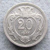 Austria Hungary 20 hellers 1907