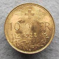 Switzerland 10 Fr 1922