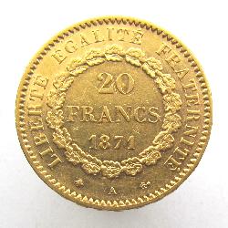 France 20 Francs 1871 A