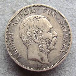 Саксония 5 марок 1875 Е