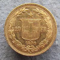 Switzerland 20 Fr 1896 B