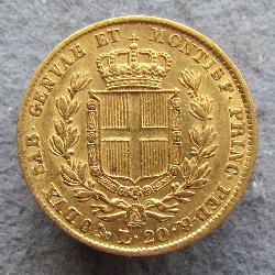 Sardinia 20 lir 1849 P