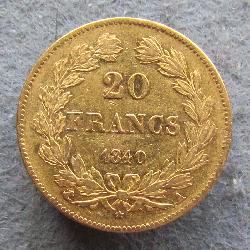 Франция 20 франков 1840 А