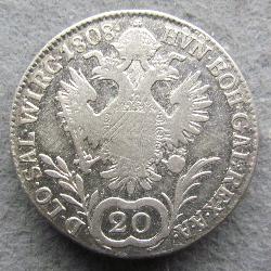 Austria Hungary 20 kreuzer 1808 A