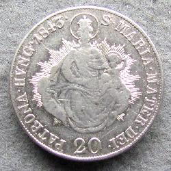 Rakousko-Uhersko 20 kreuzer 1843 B