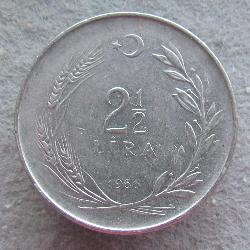 Турция 2,5 лиры 1966