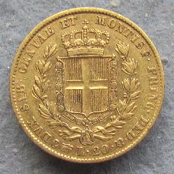 Сардиния 20 лир 1842 Р