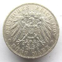 Hamburk 5 mark 1907 J