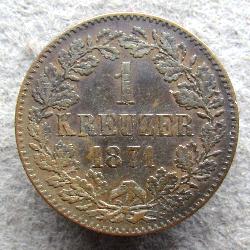 Баден 1 крейцар 1871