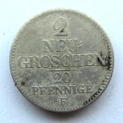 Саксония 2 новых гроша 1856