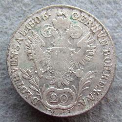 Austria Hungary 20 kreuzer 1806 A