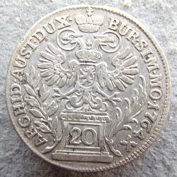 Austria Hungary 20 kreuzer 1764