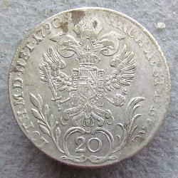 Austria Hungary 20 kreuzer 1790 F