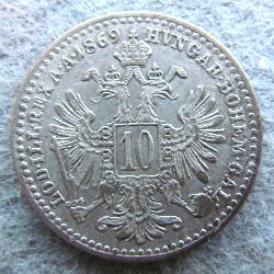 Austria Hungary 10 kreuzer 1869