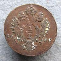 Austria Hungary 1/2 kreuzer 1800 A