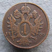 Austria Hungary 1 kreuzer 1800 A