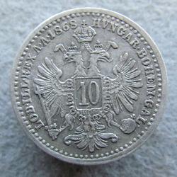 Rakousko-Uhersko 10 kreuzer 1868