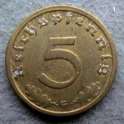 Germany 5 Rpf 1938 G
