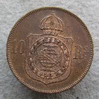 Brazílie 10 realů 1869