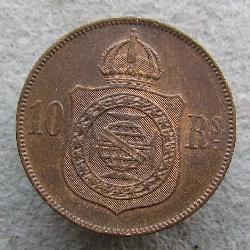 Brazílie 10 realů 1869