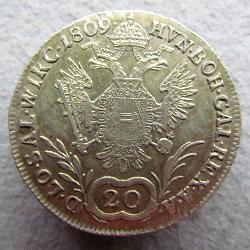 Rakousko-Uhersko 20 kreuzer 1809 A