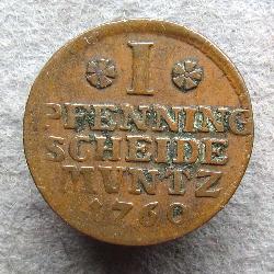 Braunschweig-Lüneburg 1 Pfennig 1760 IBH
