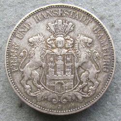 Hamburg 5 mark 1902 J
