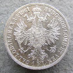 Австро-Венгрия 1 флорин 1861 А