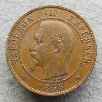 Франция 10 сантимов 1856 BB