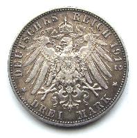 Saxony 3 mark 1912 E