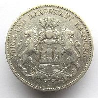 Hamburg 5 mark 1876 J