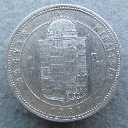 Rakousko-Uhersko 1 Forint 1881 KB
