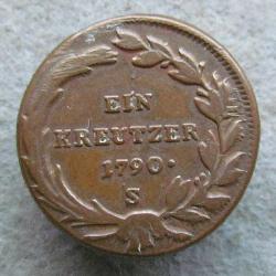 Austria Hungary 1 kreuzer 1790 S
