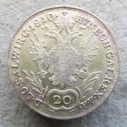 Austria Hungary 20 kreuzer 1810 A