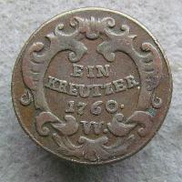 Austria Hungary 1 kreuzer 1760 W