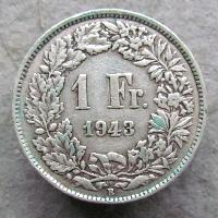 Switzerland 1 Fr 1943 B