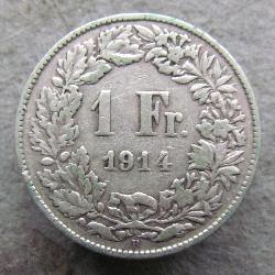Швейцария 1 франк 1914 B