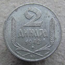 Srbsko 2 dináry 1942