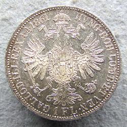 Австро-Венгрия 1 флорин 1861 А