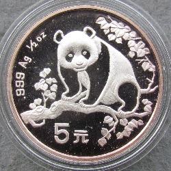 Čína 5 juan 1993 Panda