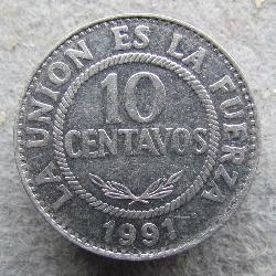 Bolivia 10 centavos 1991