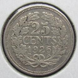 Nizozemsko 25 centů 1926