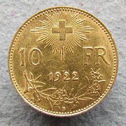 Switzerland 10 Fr 1922