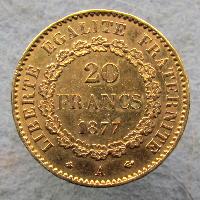 Франция 20 франков 1877 А