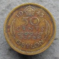 Ceylon 50 cents 1943