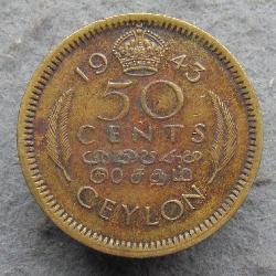 Cejlon 50 centů 1943