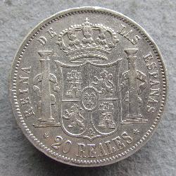 Spain 20 reais 1855