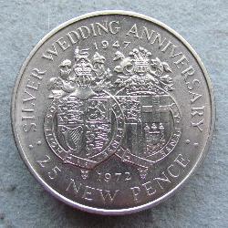 Gibraltar 25 new pence 1972