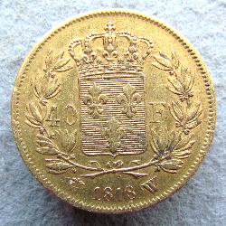 Франция 40 франков 1818 W