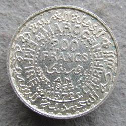 Morocco 200 francs 1953